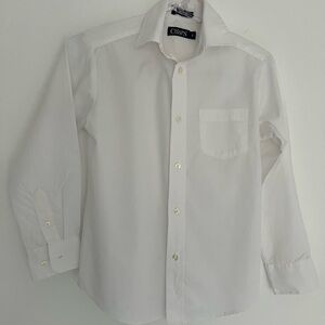 Kids Chaps white collar button down long sleeve shirt size 8